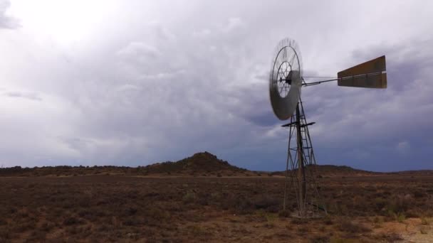 Windmühlen Der Großen Karoo — Stockvideo