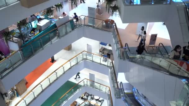 Bangkok Tayland Daki Orta Dünya Alışveriş Merkezi Nde Birçok Yürüyen — Stok video