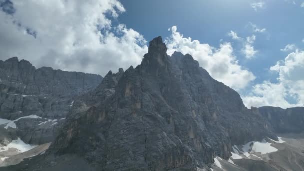 Hikers Travelers Enjoying Beautiful Mountain Views Have Mountain Walk Dolomites — Video