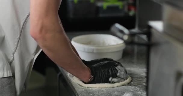 Kneading Dough Pizza Gloves — Vídeo de stock