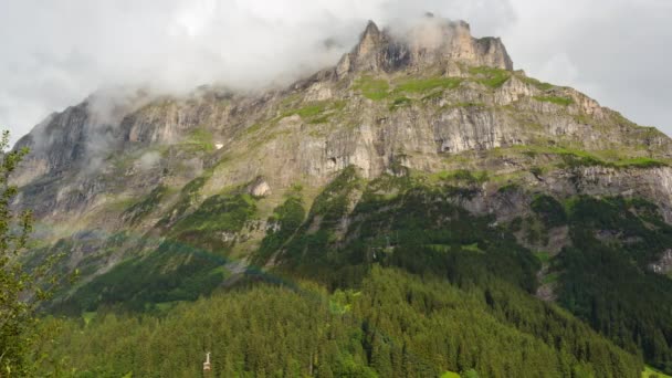 Timelapse Rainbow Pfingstegg Cable Car Grindelwald Swiss Alps — Stock video