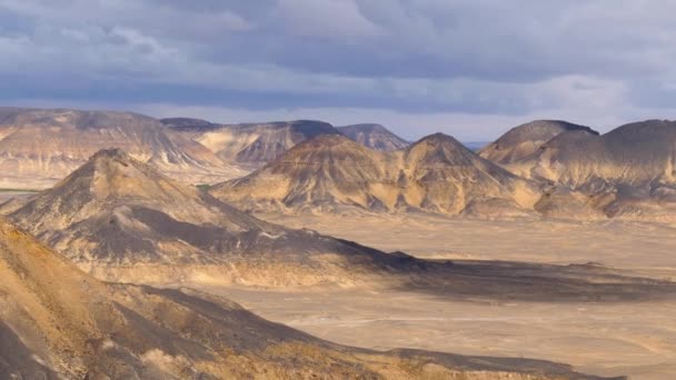 Vista Das Colinas Deserto Negro Egito — Vídeo de Stock