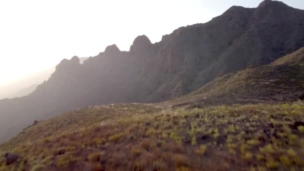 Spanya Kanarya Adaları Tenerife Deki Dağların Insansız Hava Aracı Kuş — Stok video