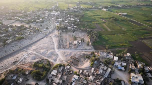 Luxor Egypt Aerial View Hot Air Balloon Seti Temple — Video Stock