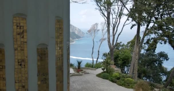 Prachtig Uitzicht Capri Vanaf Villa Lysis Tijdens Een Zonnige Ochtend — Stockvideo