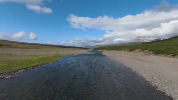 Fpv Drone Iceland River — Wideo stockowe