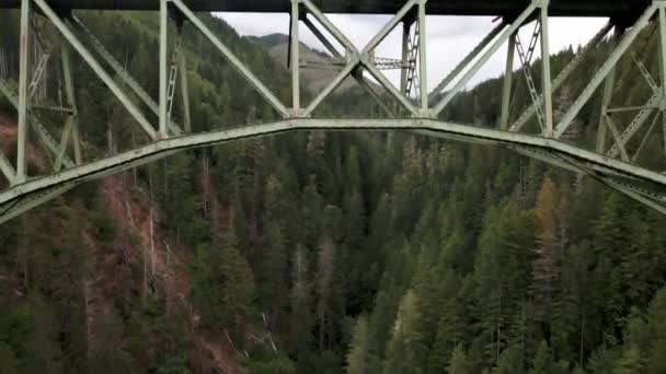 Revealing Big Bridge Drone Perspective Cinematic Fps High Steel Bridge — Video Stock