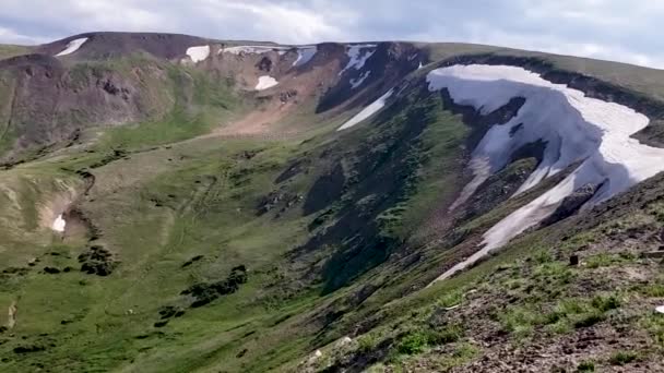 Rocky Mountain National Park Panning Mountains Snow Pack — 비디오