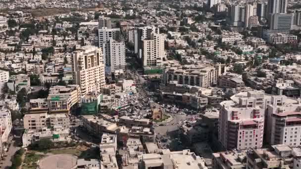 Zdjęcie Lotnicze Budynków Ulicy Karaczi Pakistanie Piękny Widok Powietrza Widok — Wideo stockowe