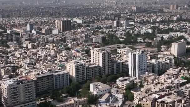 Luchtfoto Van Karachi Stad Luchtbeelden Van Stadsgezichten Oriëntatiepunten Van Stad — Stockvideo