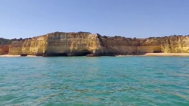 Caves Algarve Only Reachable Water — Stock video