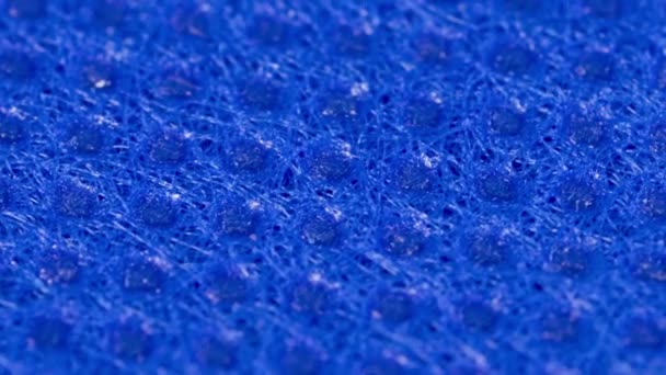 Blue Textile Cloth Surface Texture Macro Shot Close View Rotation — Stockvideo