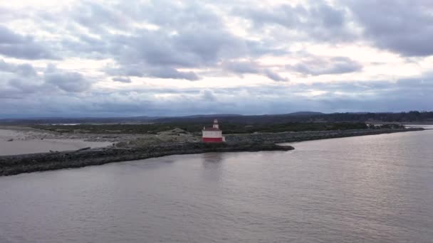 Coquille River Lighthouse Bandon Oregon Coast Usa West Coast United — Wideo stockowe