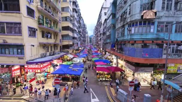 People Shopping Popular Ladies Market Time Lapse Mong Kok Hong — Stock video