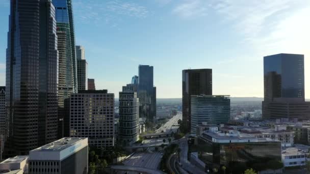 Fly Magnificent City View Downtown Λος Άντζελες Εναέρια Λήψη — Αρχείο Βίντεο
