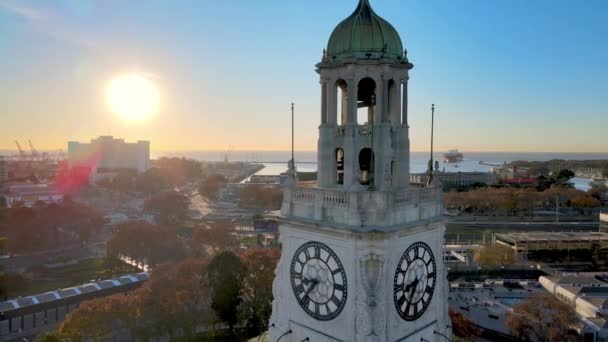 Годинникова Вежа Епохи Відродження Torre Los Ingleses Buenos Aires Air — стокове відео