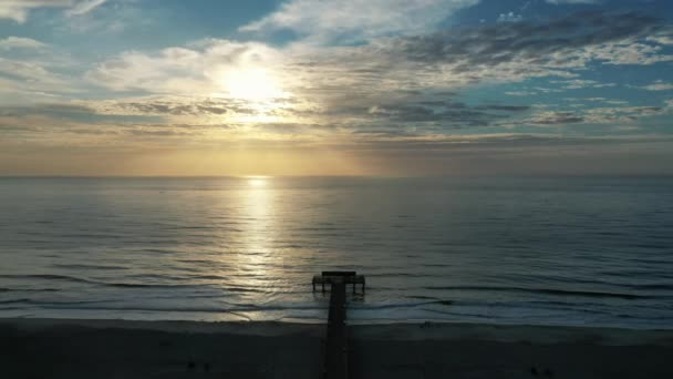 Ravishing Sunset View Seascape Jacksonville Beach Pier Jacksonville Beach Florida — Stock Video
