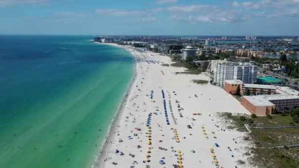 Vista Panorámica Pete Beach Durante Día Florida Tiro Aéreo Con — Vídeos de Stock