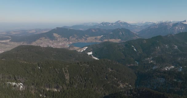 Birdseye Aerial Drone European Alps Mountains Clear Day Germany — Stock video