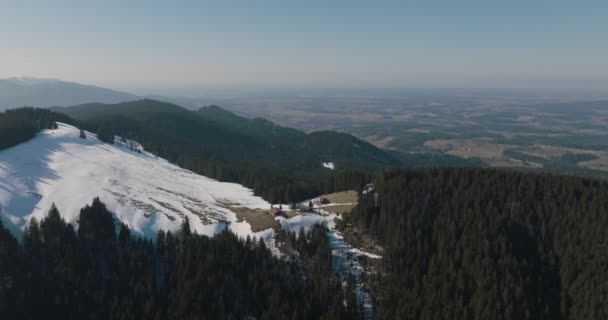 Beautiful Snowy Alps Mountaintop Aerial Scenery Valley Countryside Germany Drone — Stock video