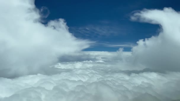 Ohromující Jedinečný Výhled Oblohu Tryskového Kokpitu Pilot Pov Oblaka Denní — Stock video