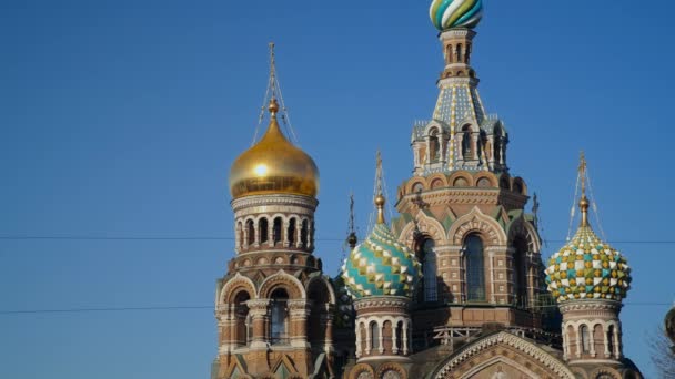Rysk Ortodoxa Kyrkan Ryssland Sankt Petersburg Nevskij Utsikter Närbild Skott — Stockvideo