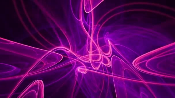Cyberruimte Neon Wervelingen Naadloze Looping Abstracte Fractal Spiralen Caleidoscoop Artistieke — Stockvideo