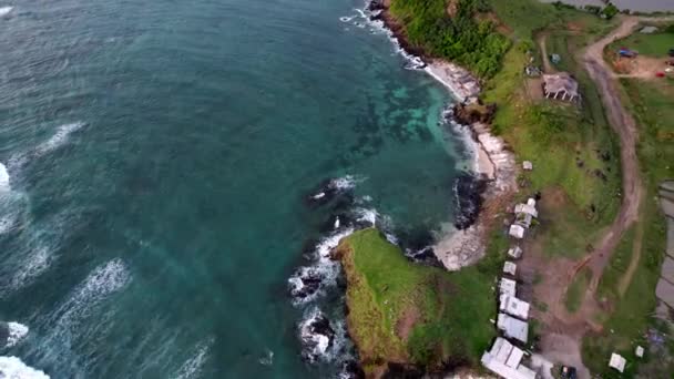 Lombok Indonesia Island Famous Moto Aerial View Coastline Clear Ocean — 비디오