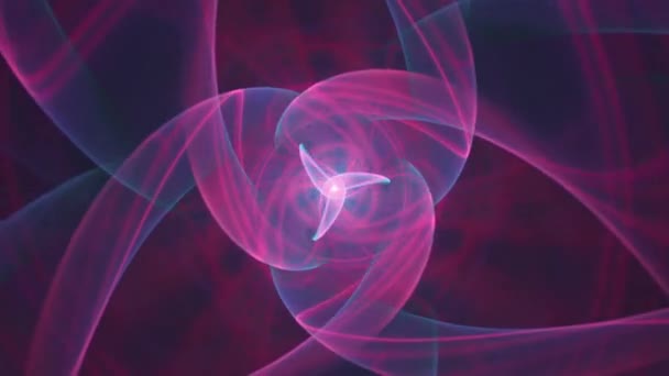 Hoja Cósmica Giratoria Espirales Fractales Abstractas Bucle Sin Costura Telón — Vídeos de Stock