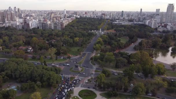 High Panoramic Drone Shot Palermo Lakes City Buenos Aires Its — Wideo stockowe