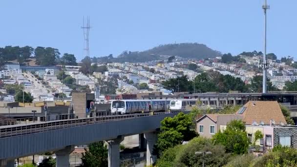 Bay Area Rapid Transit Bart Wiadukcie San Francisco Bay Area — Wideo stockowe