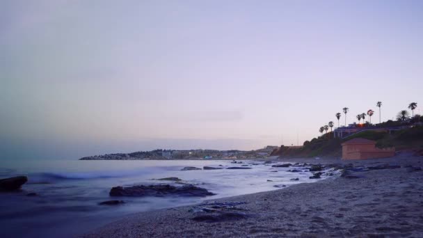 Время Захода Солнца Побережье Михас Коста Испания — стоковое видео