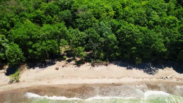 Espectacular Metraje Video Drones Aéreos Del Hermoso Lago Erie Durante — Vídeos de Stock