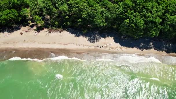 Spettacolari Riprese Aeree Drone Bellissimo Lago Erie Durante Estate Una — Video Stock