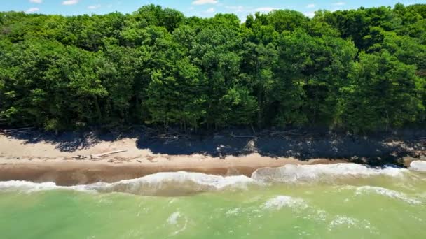 Spectacular Aerial Drone Video Footage Beautiful Lake Erie Summer Sunny — Stock Video