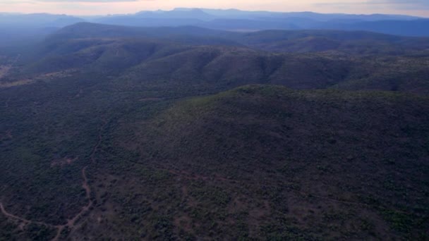 Voorwaarts Zicht Waterberg Bergketen Bij Zonsondergang Provincie Limpopo Zuid Afrika — Stockvideo