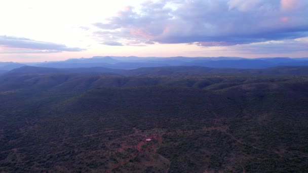 Panoramiczny Widok Lotu Ptaka Waterberg Range Zachodzie Słońca Położony Parku — Wideo stockowe