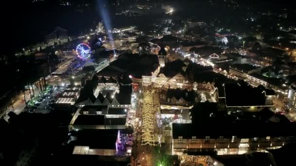 Вид Воздуха Над Капивари Холодную Ночь Зимой Кампос Жордао Сан — стоковое видео