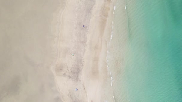 Ohromující Letecký Dron Záběr Slunné Playa Sotavento Janda Fuerteventura Pláž — Stock video