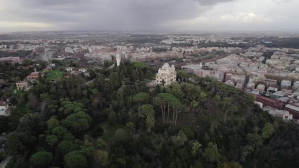 Fantastiskt Rom Observatorium Italien Europa Med Utsikt Över Rom Och — Stockvideo