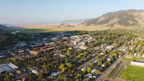 Aerial View Jackson Wyoming Amerikai Egyesült Államok Sunny Summer Day — Stock videók