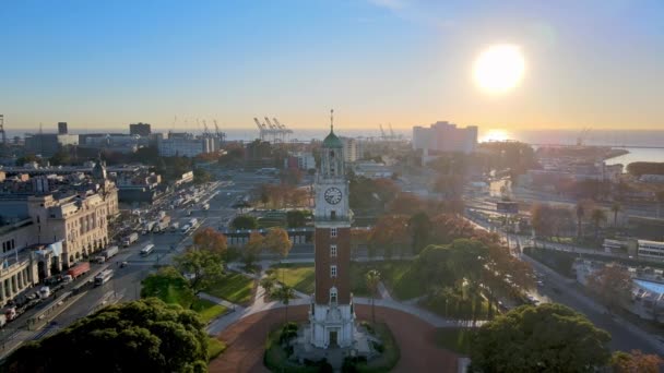 Punto Riferimento Iconico Nel Quartiere Retiro Torre Degli Inglesi Alba — Video Stock