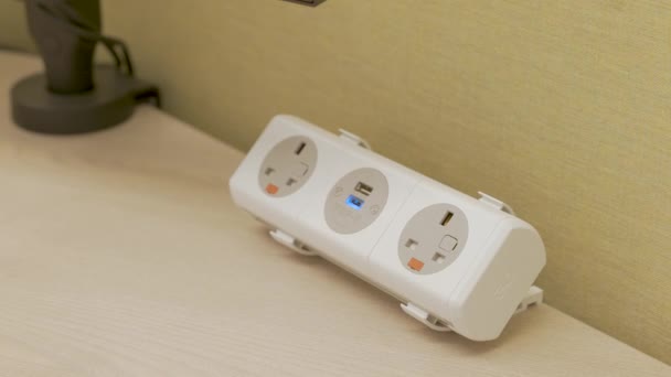 Moden Office Power Charging Socket — Stock Video