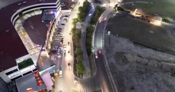 Timelpase Ferris Roda Puebla Noite Ambas Avenidas Lado Timelapse Estrella — Vídeo de Stock