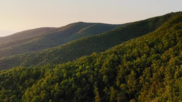 Beau Coucher Soleil Sur Les Forêts Luxuriantes Région Chianti Toscane — Video