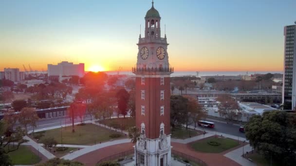 Monumento Iconico Del Big Ben Argentino Plaza Fuerza Aerea Argentina — Video Stock