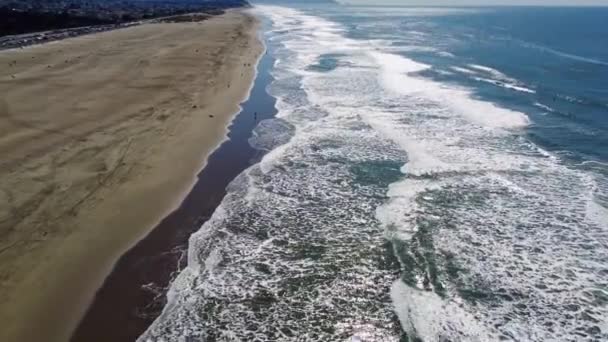 Belo Extenso Trecho Praias Areia Costa São Francisco Califórnia Dia — Vídeo de Stock