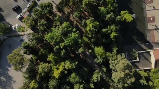 Vogelperspektive Dichter Morgendlicher Verkehr Athen Griechenland Drone Shot — Stockvideo