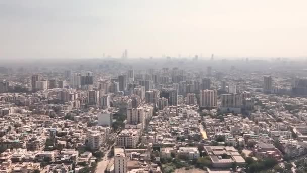 Luftaufnahme Über Der Skyline Von Karachi Pakistan Dolly Zoom — Stockvideo