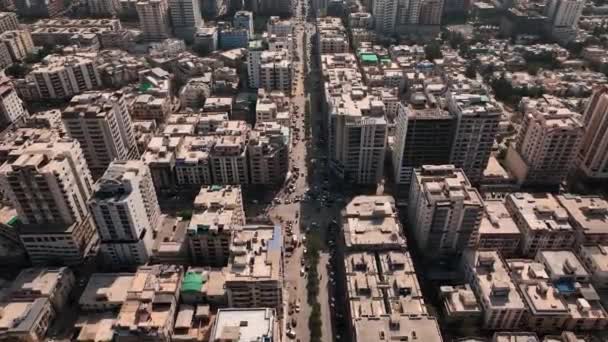 Vol Aérien Dessus Des Bâtiments Modernes Karachi Skyline Poupée Cercle — Video